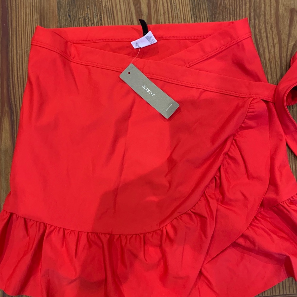 NWT J.Crew Red Wrap Coverup M